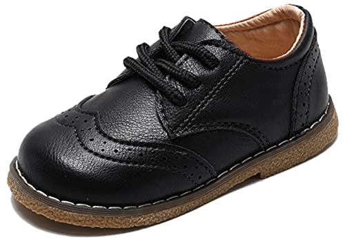 Panegy Kinderschuhe für Mädchen aus PU-Leder, flache Schuhe, elegant, leicht, mit Sohle Moribida für Partys und Hochzeiten, C Schwarz, 20 EU von Panegy