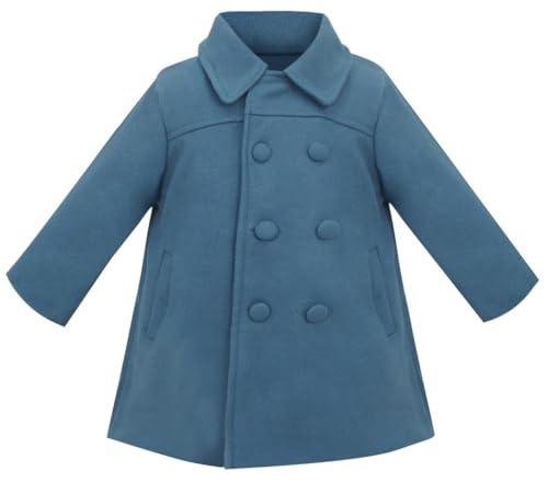 Panegy Kleid Mäntel für Kinder Mädchen Mantel Knopf Jacke Kleidung Oberbekleidung Kleidung Winter Trenchcoat Blau 2-3T von Panegy