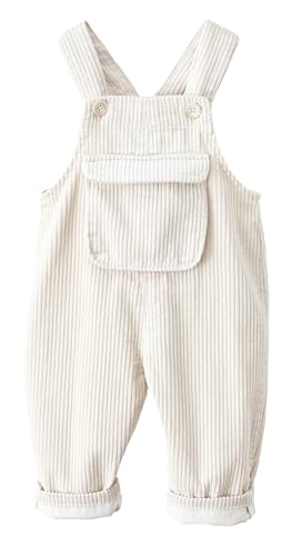 Panegy Kleinkind Baby Junge Mädchen Latzhose ärmellos Verstellbare Einfarbige Hose Mit Einer Tasche Outfit Lose Schnapphosen Kinder Beige 12-18 Monate von Panegy