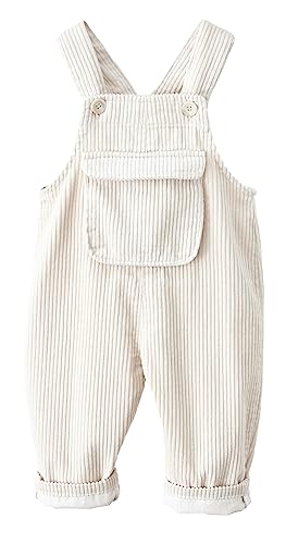 Panegy Kleinkind Baby Junge Mädchen Latzhose Overall ärmellos verstellbar einfarbig Hose Hose mit einer Tasche Overall Outfit Latzhose lose Snap Strumpfhalter Overall Kinder Beige 9-12 Monate von Panegy