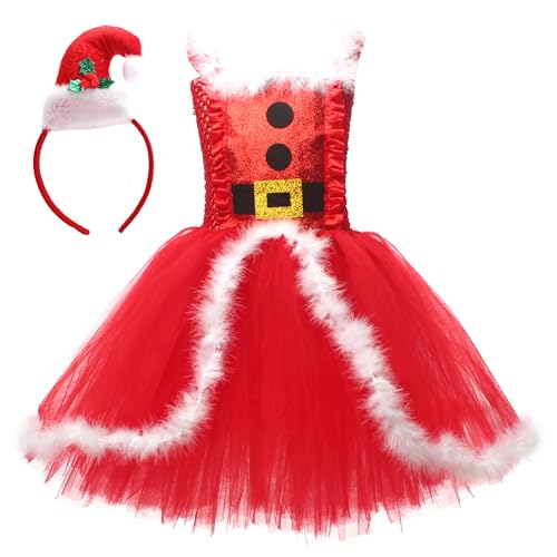 Panegy Kleinkind Baby Weihnachtskleider Outfits + Stirnband Tutu Kleid Mädchen Kostüm Weihnachten Prinzessin Hochzeit Outfits 2-3T von Panegy