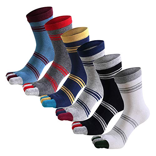 Panegy Männer Zehensocken 6 Paar Baumwolle Sport Laufende Socken Fünf Finger Zehensocken von Panegy