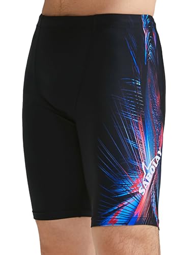Panegy Mens Swim Jammers Gedruckt Racing Training Badeanzug Bequemes Training Sport Tights Athletische Chlor Widerstand Short Trunks Schwarz von Panegy