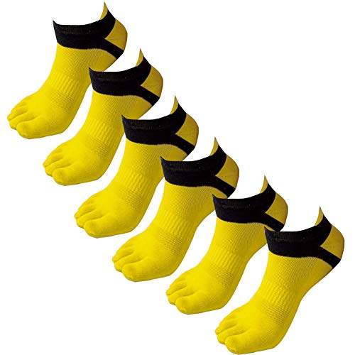 Panegy Sport Laufende Zehensocken 6 Paar Sneaker Socken Männer Baumwolle Atmungsaktiv Sportsocken von Panegy