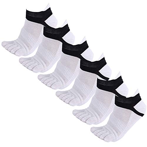 Panegy Sport Laufende Zehensocken 6 Paar Sneaker Socken Männer Baumwolle Atmungsaktiv Sportsocken von Panegy