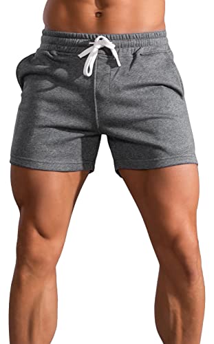 Panegy Trainingshose Kurz Herren Slim Fit Running Shorts Sportshorts mit Elastischem Bund Dunkelgrau 3XL von Panegy