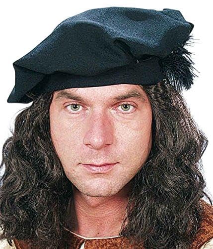 Panelize Barett mit Feder schwarz oder braun Mittelalter Knecht LARP Kaufmann (braun) von Panelize