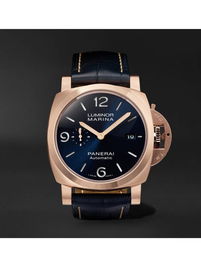 Panerai - Luminor Marina Sole Blu Automatic 44mm Goldtech and Alligator Watch, Ref. No. PAM01112 - Men - Blue von Panerai