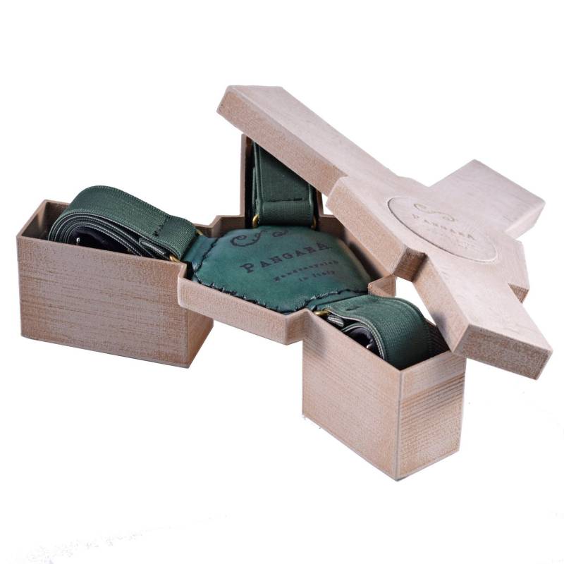 Verstellbare Hosenträger in Grünem Leder Recycling Fußball Kalzium Verstellbare Hosenträger in Grünem Leder Recycling Fußball Kalzium von PangaeAccessorieS