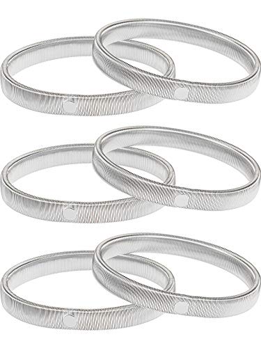 3 Paar Anti Rutsch Hemd Hülsenhalter Strumpfbänder Stretch Metallarmbänder (Silber) von Pangda
