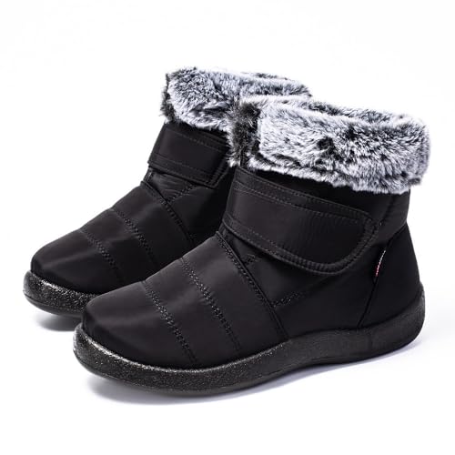 Pangolin Damen Winter Knöchel Schneestiefel mit Warmem Pelzfutter Wasserdichte Frauen Warme Wanderschuhe Anti-Rutsch-Schuhe Schwarz 38 EU Pangolin Damen Winter Knöchel Schneestiefel mit Warmem Pelzfutter Wasserdichte Frauen Warme Wanderschuhe Anti-Rutsch-Schuhe Schwarz 38 EU von Pangolin