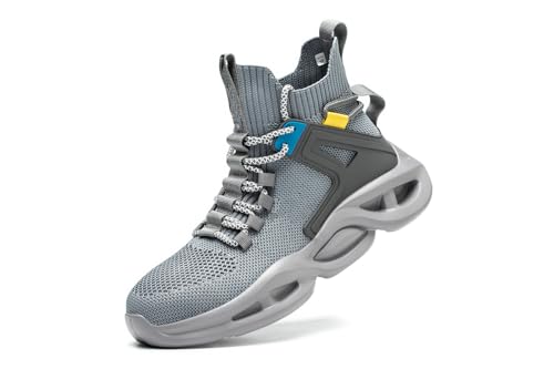 Pangolin Herren Anti-Smash und Anti-Stich Sicherheitsschuhe Anti-Rutsch verschleißfest bequem und weich Arbeit Freizeit Wandern Grey 40 EU von Pangolin