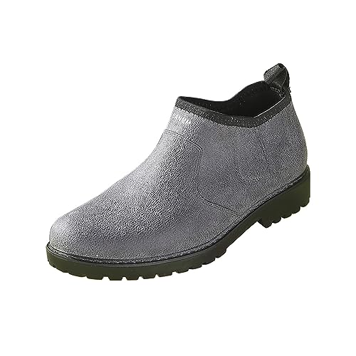 Pangolin Herren Mode Regenstiefel Rutschfest Draußen Gummistiefel Wasserdicht Chelsea-Stiefel Grau 39 EU von Pangolin