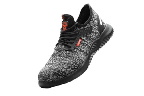 Pangolin Herren Stahlkappe rutschfeste Pannenplatte, Konstruktion Sicherheit Arbeitssportschuhe Grau 42 EU von Pangolin