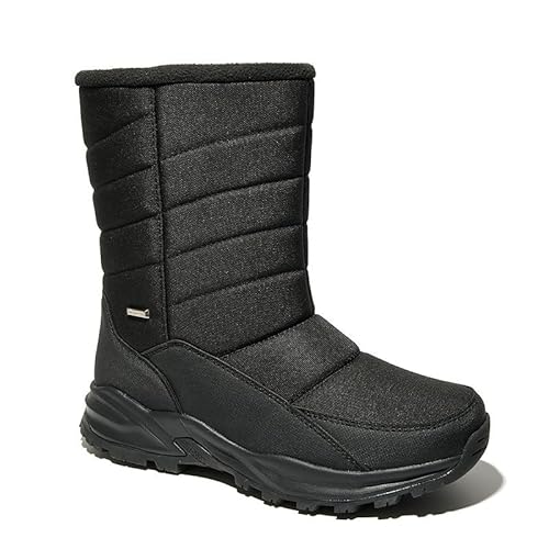 Pangolin Unisex Winterstiefel Wasserdicht langlebig Isolierte Hohe Schneestiefel Warmer Pelz Gefütterte Arbeitsstiefel Schwarz 44 EU von Pangolin