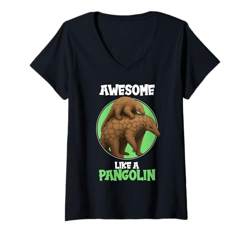 Damen Pangoline Awesome Like a Pangolin T-Shirt mit V-Ausschnitt von Pangoline Pangolin Tier Shop