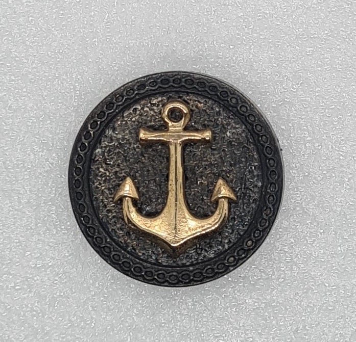 Anker Ansteckpin 24 Karat Vergoldet Und Schwarz Verchromt Hochwertig Zeitlos von Pangun