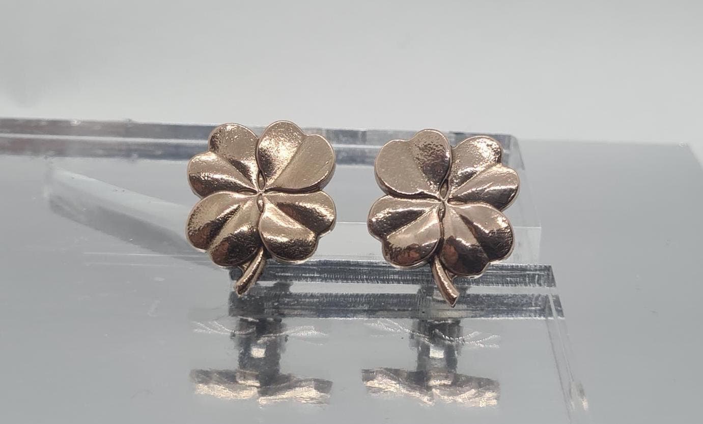 Kleeblatt 24 Karat Vergoldet, Ohrclips Schmerzfrei Ohne Zu Stechen, Modeschmuck Handgefertigt, Ohrringe Für Frauen/Männer Kleeblatt 24 Karat Vergoldet, Ohrclips Schmerzfrei Ohne Zu Stechen, Modeschmuck Handgefertigt, Ohrringe Für Frauen/Männer von Pangun