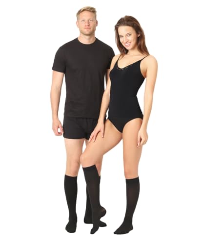 Pani TERESA MEDICA Kompressionsstrümpfe Damen Herren Medizinische Stützstrümpfe Knielange Kompressionssocken Thrombosestrümpfe Reisestrümpfe 15-21 mmHg Klasse 1 Für Reise Flug von Pani TERESA MEDICA