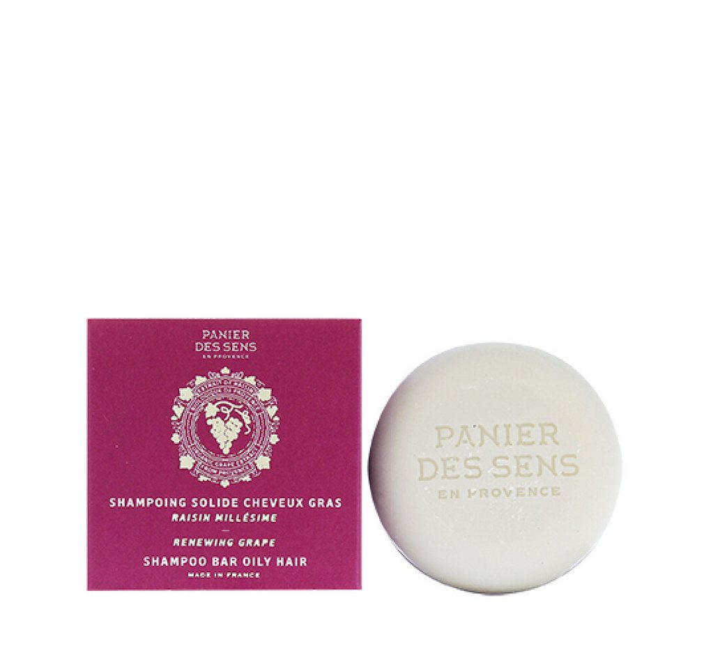 Panier des Sens Haarshampoo Renewing Grape festes Shampoo für fettiges Haar 75 g von Panier des Sens