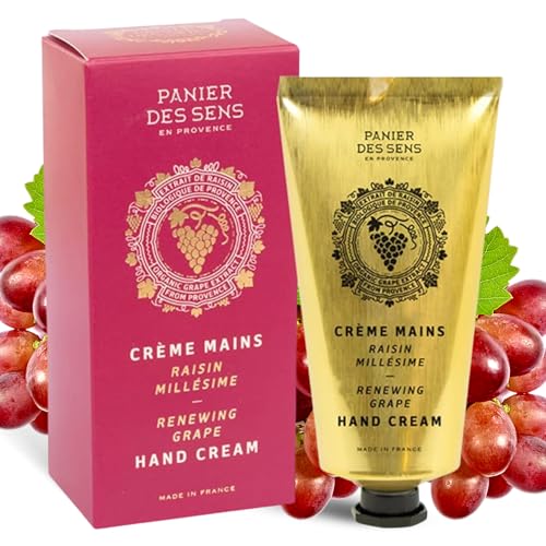 Panier des Sens - Handcreme für sehr Trockene 75ml – Trauben handlotion, Feuchtigkeitscreme, Handmaske - Shea Butter & Bio-Traubenkernöl - Handpflege aus Frankreich 97% natürliche Inhaltsstoffe von Panier des Sens