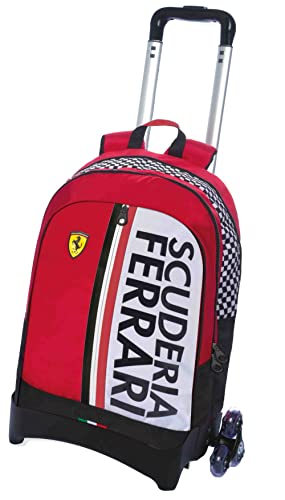 Panini Organisierter Rucksack mit abnehmbarem Trolley, New Ferrari Kids, Rot, Ferrari Rot, L, Rucksack von Franco Cosimo Panini