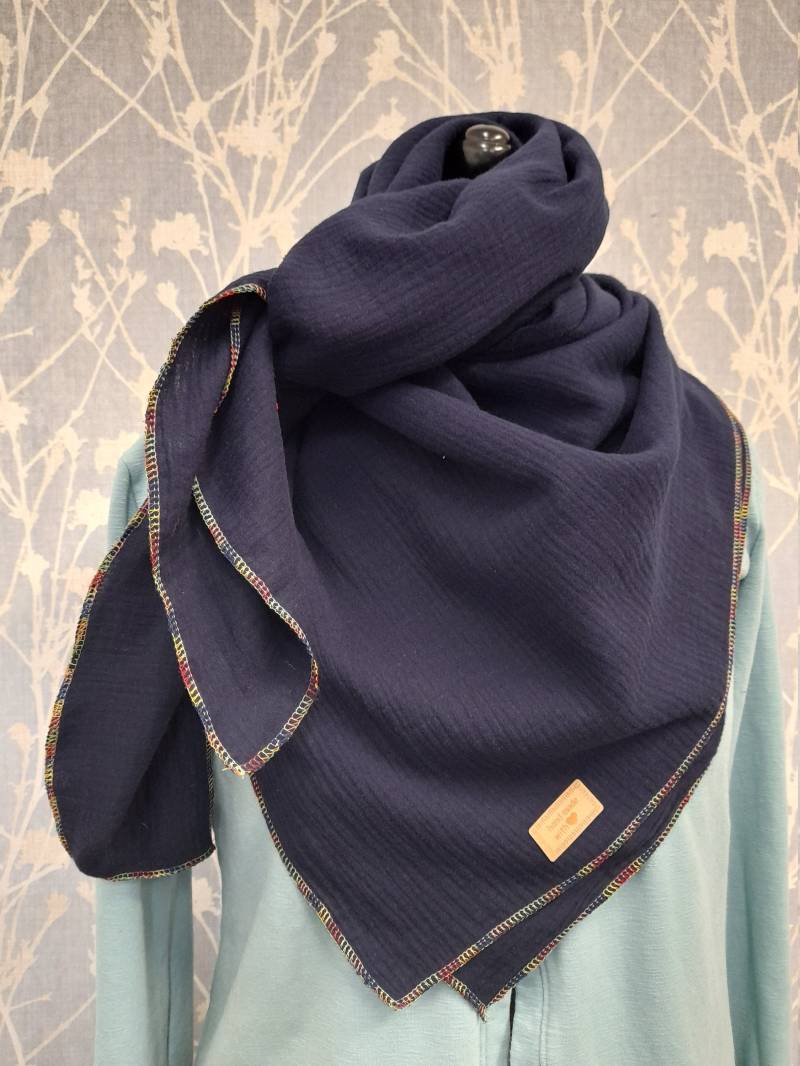 Musselintuch Xxl Mit Regenbogenrand von Panjona