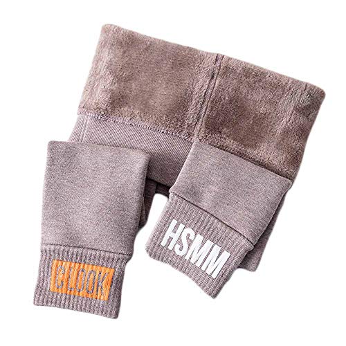 PanpanBox Mädchen Thermo Jeggings Warm Freizeithosen Winterhosen Wolle Pants Elastizität Kinder Fleece Thermounterwäsche Legging Verdickte Winter 2-10 Jahre (134-146, braun-C) von PanpanBox