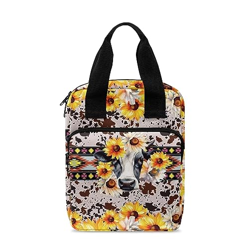 Panskyllis Milchkuh Sonnenblume Bibelhülle Gebet Studie Taschen für Frauen Große Kapazität Dailyuse Bibelaufbewahrung Fall mit robustem Griff von Panskyllis