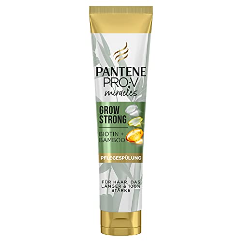 Pantene Pro-V Miracles Grow Strong Spülung (160 ml), mit Biotin & Bambus, Anti-Haarverlust, Haarpflege, Haarwuchsmittel Frauen, hilft Haarausfall zu reduzieren von Pantene