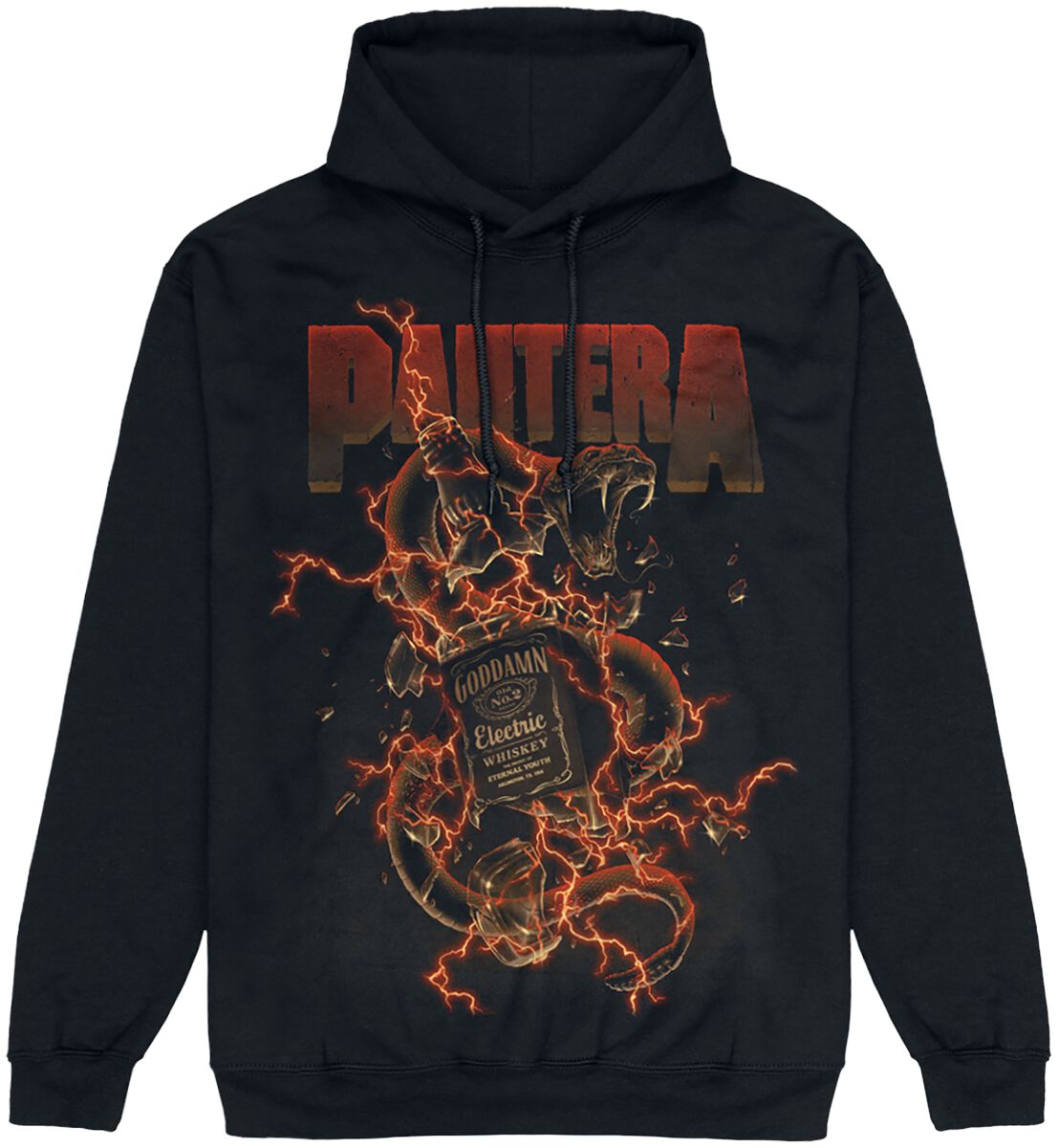 Pantera Kapuzenpullover - Whiskey Snake - S bis 3XL - für Männer - Größe 3XL - schwarz  - Lizenziertes Merchandise! von Pantera