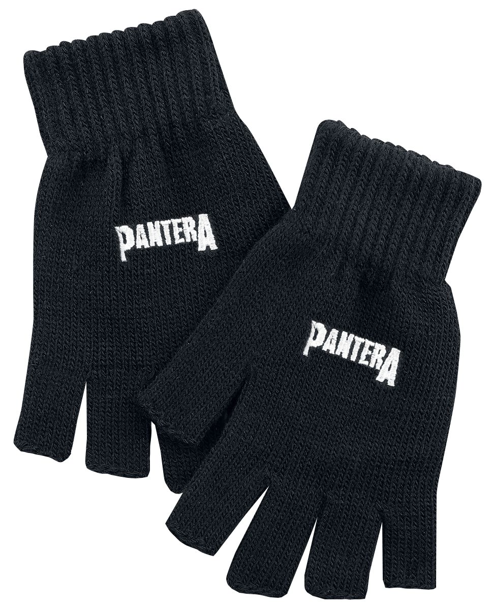 Pantera Logo Kurzfingerhandschuhe schwarz von Pantera