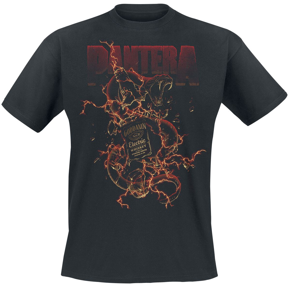 Pantera T-Shirt - Whiskey Snake - M bis 3XL - für Männer - Größe XL - schwarz  - Lizenziertes Merchandise! von Pantera