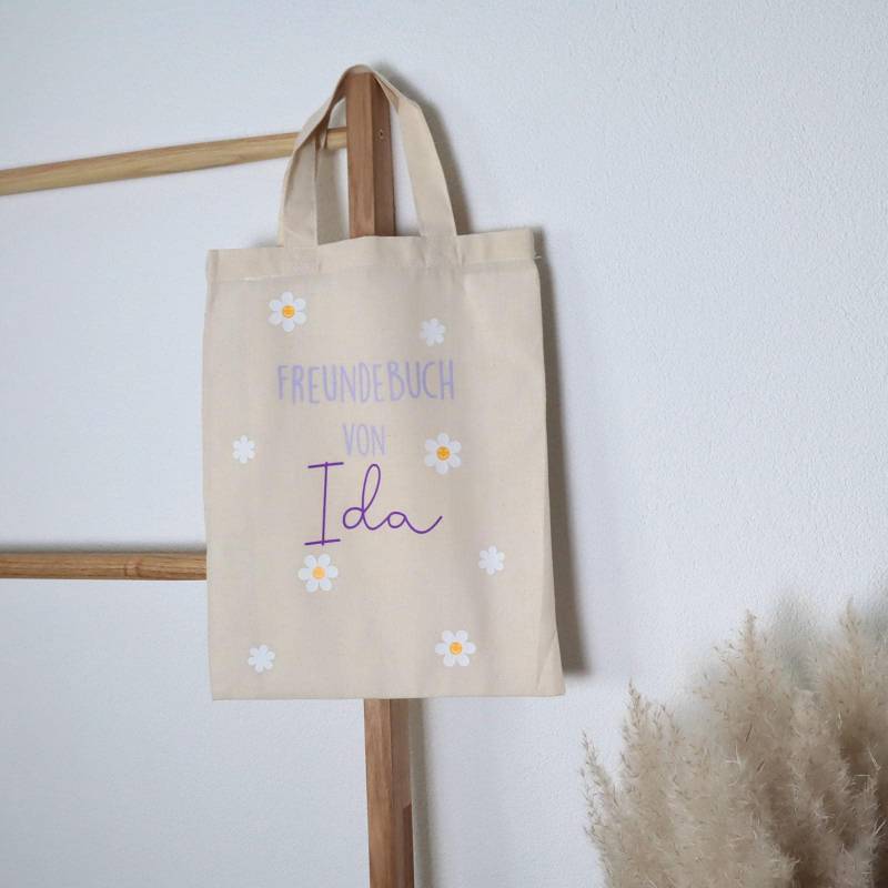 Freundebuch Tasche Mit Namen - Personalisierte Kindertasche Blumen | Freundebuchtasche Kita Schule Geschenk Einschulung Freundebuch Tasche Mit Namen - Personalisierte Kindertasche Blumen | Freundebuchtasche Kita Schule Geschenk Einschulung von Pantersie