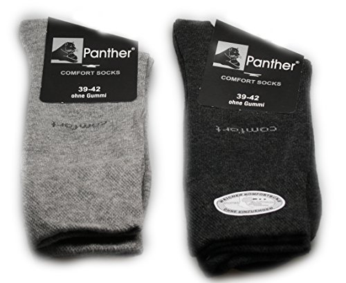 Panther Herren Socken Doppelpack ohne Gummi (43-46, Anthrazit/Grau) von Panther