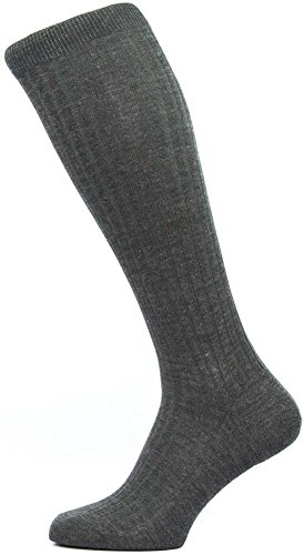 Pantherella Charcoal Laburnum Rib Über das Kalb Merino Wool Socken - Mittelgroß Pantherella Charcoal Laburnum Rib Über das Kalb Merino Wool Socken - Mittelgroß von Pantherella