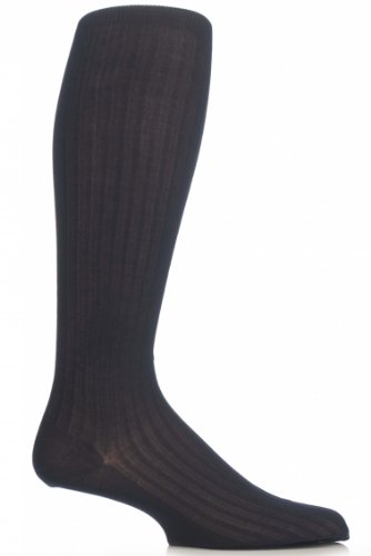 Pantherella Herren 1 Paar gerippte Merinowoll-Kniestrümpfe - 9/11 Herren - Navy von Pantherella