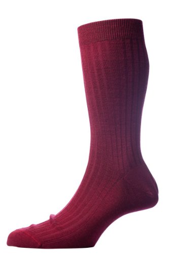 Pantherella Wine Laburnum Rib Merino Wool Socken - Mittelgroß von Pantherella