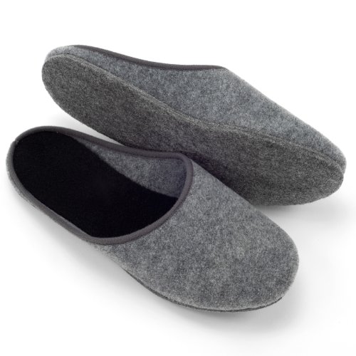 Pantoffelmann Filzpantoffeln mit Filzsohle I Grau I Größe 48 I Atmungsaktive & bequeme Filzhausschuhe für Damen & Herren I Stilvolle & warme Hausschuhe von Pantoffelmann