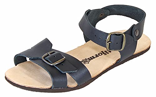 Pantoffelmann Aktiform Römersandalen I Anthrazit I Größe 46 I Bequeme Barfuß-Sandalen für Damen & Herren I Hochwertige Riemchensandalen aus echtem Leder I Zeitlose Schuhe mit verstellbaren Riemen von Pantoffelmann