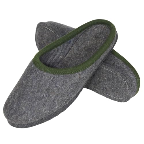 Pantoffelmann Bio Wollfilz Pantoffel mit Filzsohle I Gemütliche Filzpantoffeln in verschiedenen Größen I Warme atmungsaktive Hausschuhe Filz I Pantoffeln Herren & Damen mit dicker Filz Laufsohle Pantoffelmann Bio Wollfilz Pantoffel mit Filzsohle I Gemütliche Filzpantoffeln in verschiedenen Größen I Warme atmungsaktive Hausschuhe Filz I Pantoffeln Herren & Damen mit dicker Filz Laufsohle von Pantoffelmann