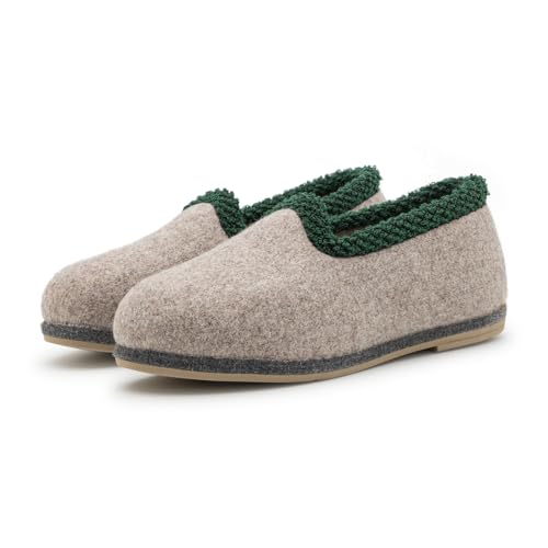 Pantoffelmann Filzpantoffeln mit Gummisohle I Aus 70% Wollfilz I Grau I Größe 48 I Atmungsaktive & rutschfeste Filzhausschuhe für Damen & Herren I Warme & bequeme Hausschuhe von Pantoffelmann