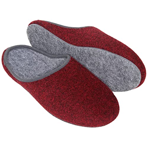 Pantoffelmann Filzpantoffeln mit Filzsohle I Rot I Größe 45 I Atmungsaktive & bequeme Filzhausschuhe für Damen & Herren I Stilvolle & warme Hausschuhe von Pantoffelmann