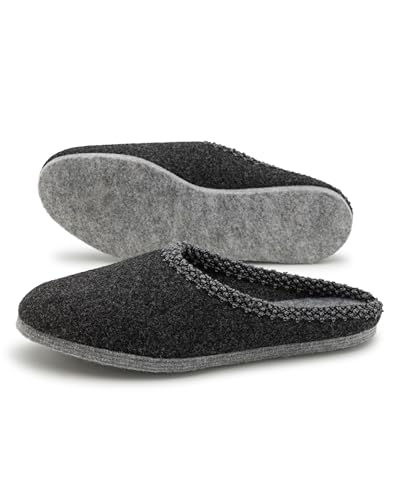 Pantoffelmann Walk-Filzpantoffel Anthrazit 46/47 von Pantoffelmann