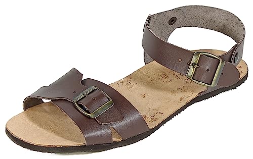 Pantoffelmann Aktiform Römersandalen I Braun I Größe 38 I Bequeme Barfuß-Sandalen für Damen & Herren I Hochwertige Riemchensandalen aus echtem Leder I Zeitlose Schuhe mit verstellbaren Riemen von Pantoffelmann