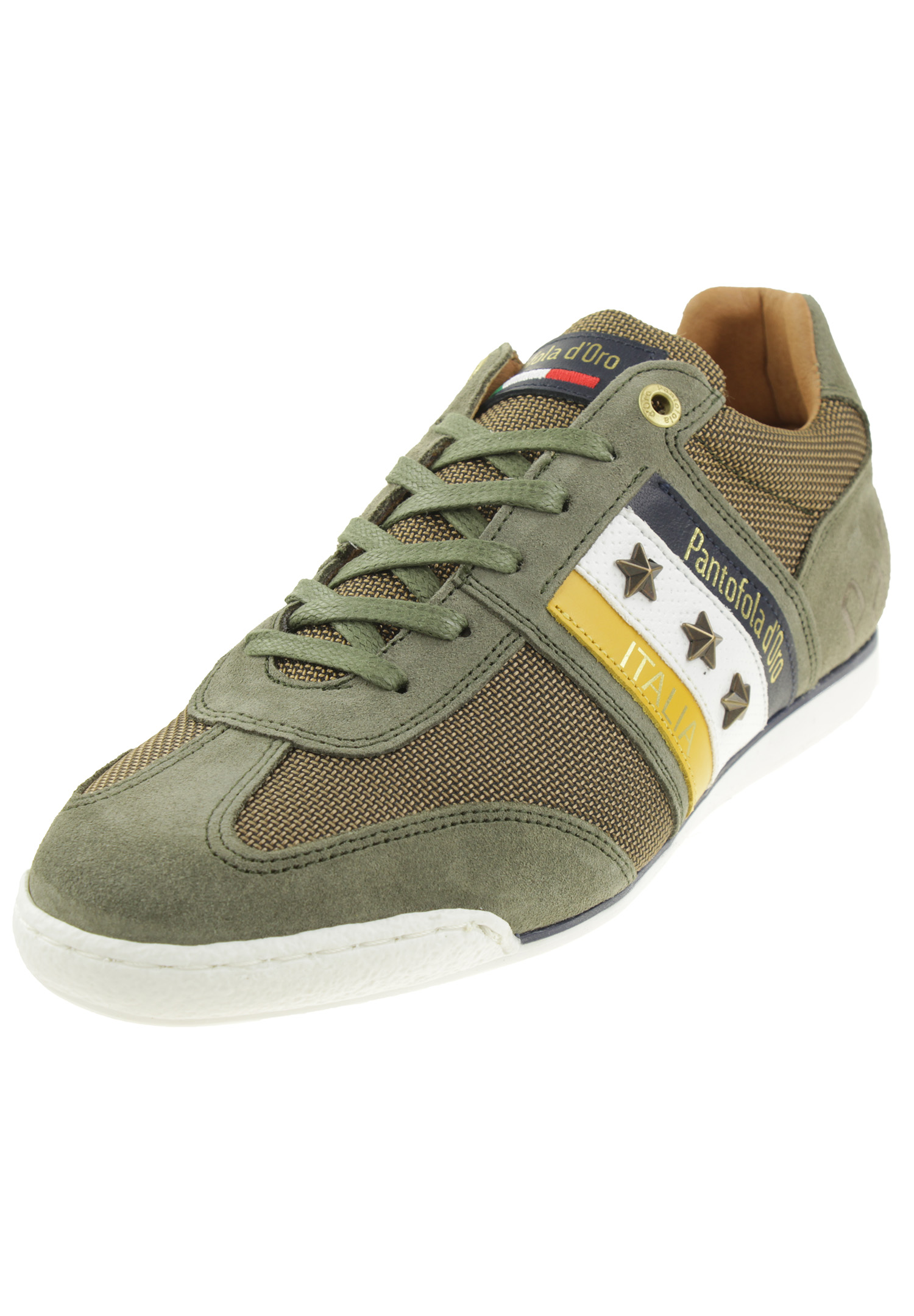 Pantofola d&#039; Oro IMOLA CANVAS UOMO LOW Herren Leder Sneaker 10221036 Grün von Pantofola D&#039;Oro