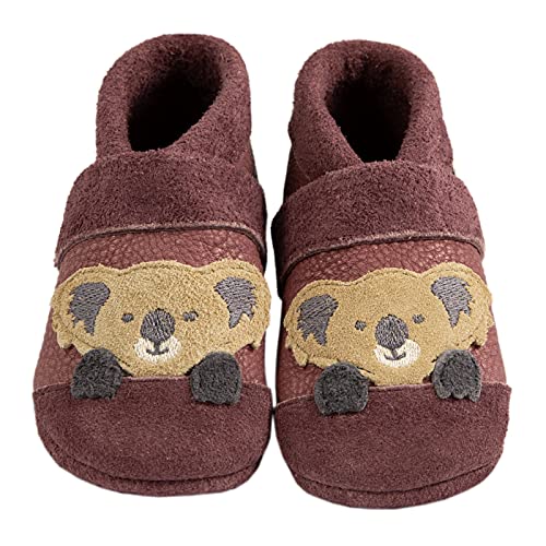 Pantolinos Koala Krabbelschuhe aus Ökoleder Made in Germany Lauflernschuhe als Geschenk für Jungen & Mädchen Babyschuhe aus Leder weiche Lederpuschen Schlupfschuhe Hausschuhe Rosa Gr.21/22 von Pantolinos