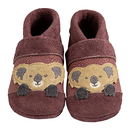 Pantolinos Koala Krabbelschuhe aus Ökoleder Made in Germany Lauflernschuhe als Geschenk für Jungen & Mädchen Babyschuhe aus Leder weiche Lederpuschen Schlupfschuhe Hausschuhe Rosa Gr.24/25 von Pantolinos