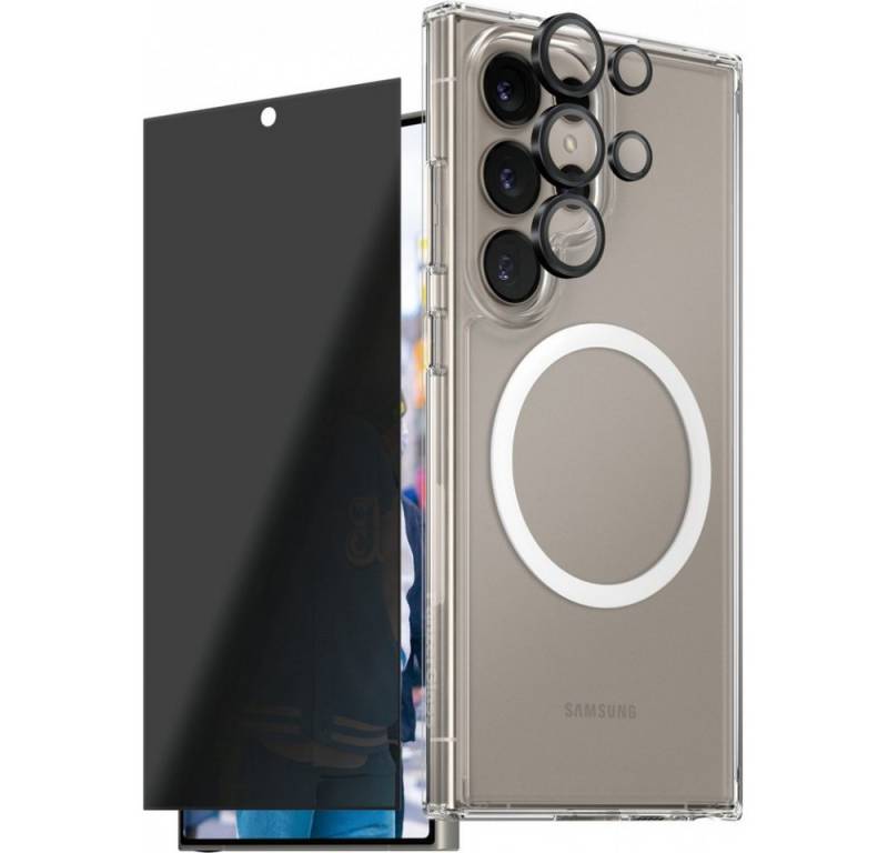 PanzerGlass Handytasche CRRCHPUG38488 3-in-1 Bundle Samsung Galaxy S25 Ultra Schutz (3-in-1 Schutz und Privatsphäre) von PanzerGlass