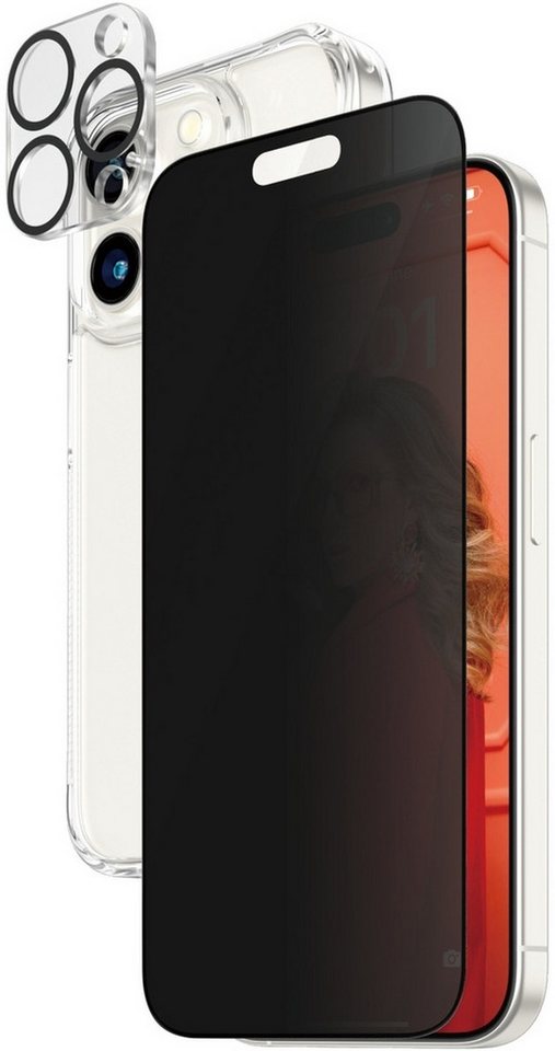 PanzerGlass Handytasche PanzerGlass 3-in-1-Privacy-Pack iPhone 15 Pro von PanzerGlass